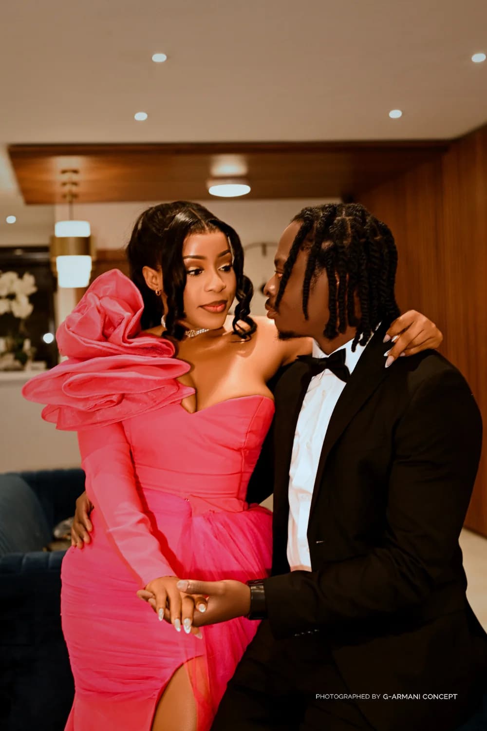 Couple looking at each other